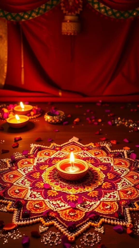 रंगीन दिवाली रंगोली कला