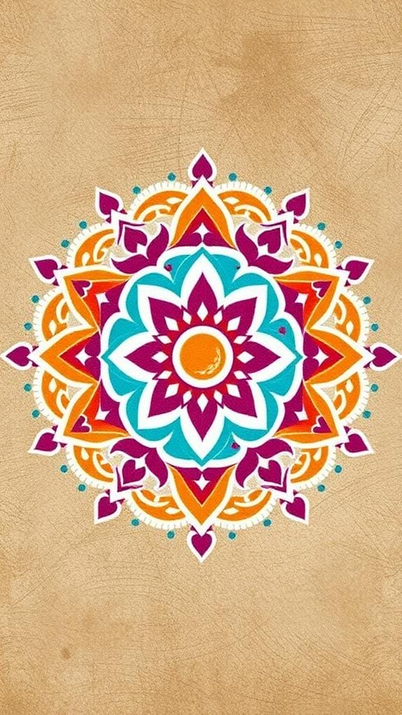 रंगीन ज्यामितीय फर्श डिजाइन