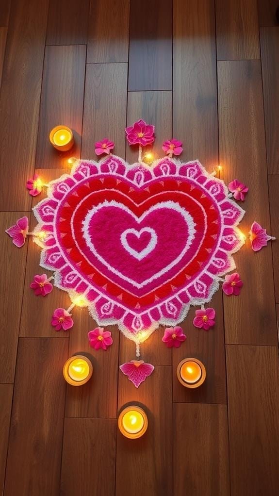 रोमांटिक दिल के आकार का सौंदर्य